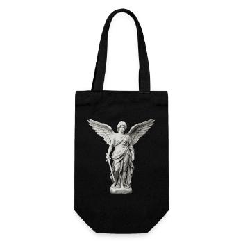 Winged Guardian Angel with Sword - Gift Bag for Bottles - black - Front