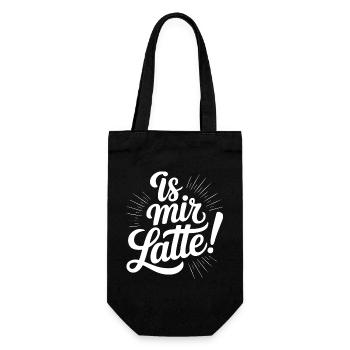Is mir Latte egal Scheißegal Wurst Sprüche Mann - Geschenkbeutel für Flaschen - Schwarz - Vorne