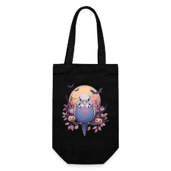 Wellensittich Halloween - Geschenkbeutel für Flaschen - Schwarz - Vorne