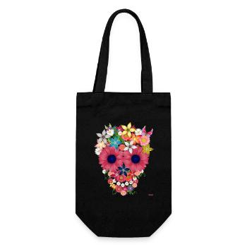 fleurs crâne par WAM - Sac à bouteille - noir - Devant
