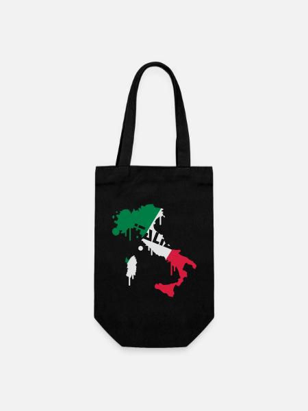 Map of Italy Design - Gift Bag for Bottles - black