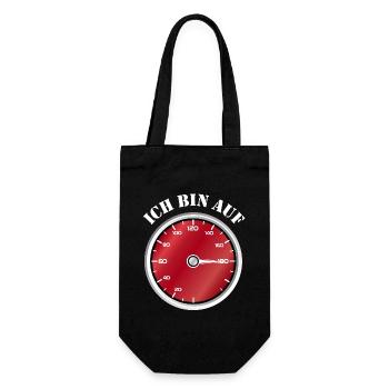 Roter Tacho Ich bin auf Geschwindigkeit - Geschenkbeutel für Flaschen - Schwarz - Vorne