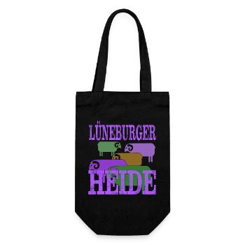 Lüneburger Heide Motiv - Geschenkbeutel für Flaschen - Schwarz - Vorne