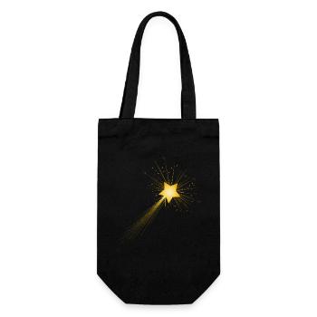 petite étoile filante dorée dans le ciel nocturne - Sac à bouteille - noir - Devant