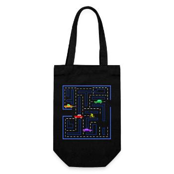 Road bike road, gamer, gaming, racing bike, cars - Gift Bag for Bottles - black - Front