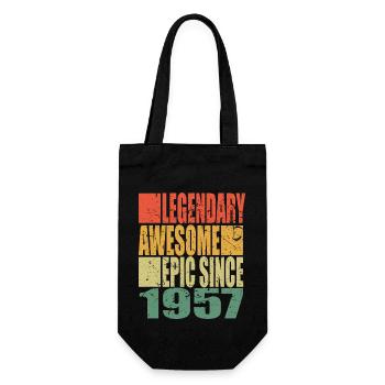 Legendary since 1957 saying birthday - Gift Bag for Bottles - black - Front