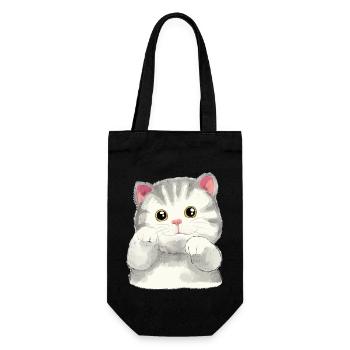 Chats Enfants Animaux Mignon Chat Bébé Miaoul - Sac à bouteille - noir - Devant