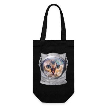 Cat astronaut in space for cat lovers - Gift Bag for Bottles - black - Front