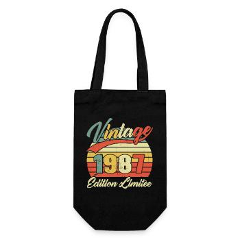 Vintage 1987 Limited Edition Geburtstagsgeschenk - Geschenkbeutel für Flaschen - Schwarz - Vorne