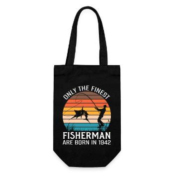 Angeln Angler Angelrute - Geschenkbeutel für Flaschen - Schwarz - Vorne