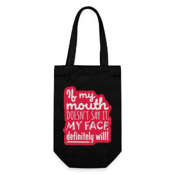 my face definitely will - Geschenkbeutel für Flaschen - Schwarz - Vorne