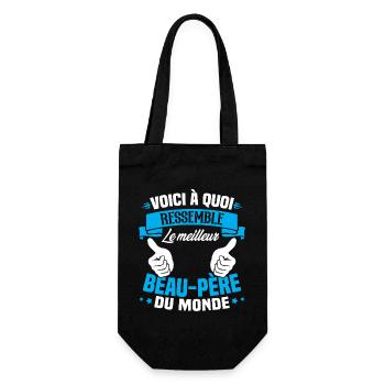 Le meilleur beau-papa du monde - Cadeau beau-papa - Sac à bouteille - noir - Devant