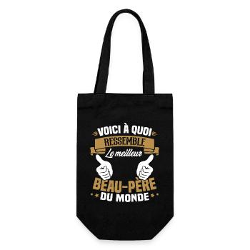 Le meilleur beau-papa du monde - Cadeau beau-papa - Sac à bouteille - noir - Devant