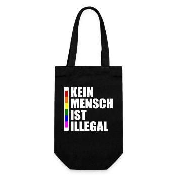 Kein mensch ist illegal - Geschenkbeutel für Flaschen - Schwarz - Vorne