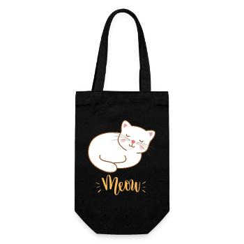Mignon Kawaii drôle de chat disant miaulement - Sac à bouteille - noir - Devant