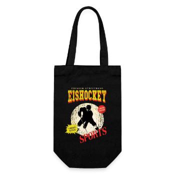 Eishockey Eishockeyspieler Spieler Vintage Retro - Geschenkbeutel für Flaschen - Schwarz - Vorne