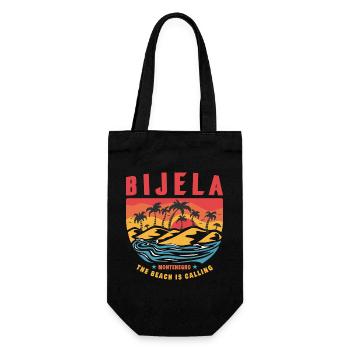 Bijela Montenegro Palmen Strand Design - Geschenkbeutel für Flaschen - Schwarz - Vorne