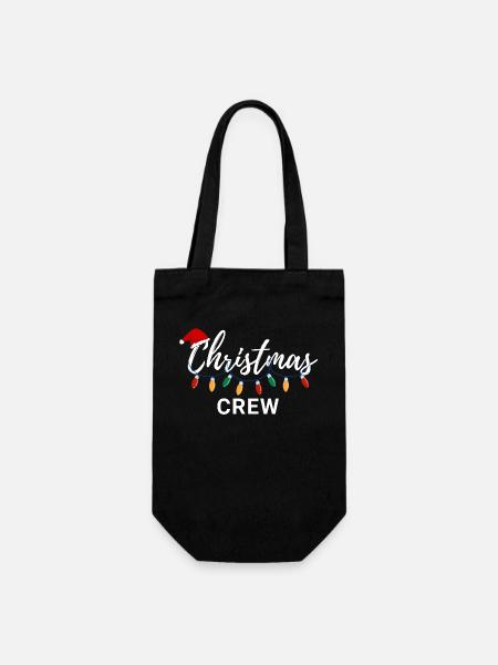 Weihnachts-Crew - Geschenkbeutel für Flaschen - Schwarz