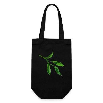 feuille - Sac à bouteille - noir - Devant