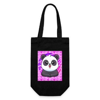 Cœurs de pandas - Sac à bouteille - noir - Devant