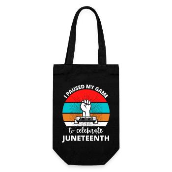 I Paused My Game To Celerate Juneteenth - Gift Bag for Bottles - black - Front
