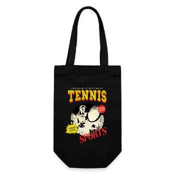 Tennis Player Tennis Player Vintage Retro - Gift Bag for Bottles - black - Front