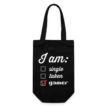 Player status: single taken gamer - Gift Bag for Bottles - black - Front