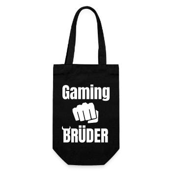 Gaming Brüder - Geschenkbeutel für Flaschen - Schwarz - Vorne