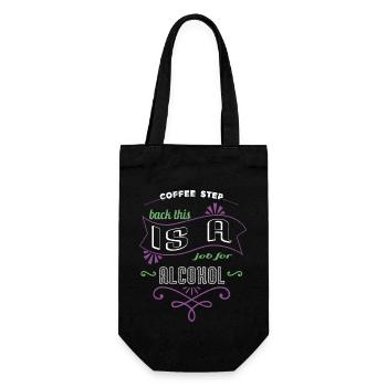 joke birthday present idea cappuccino tired gift - Gift Bag for Bottles - black - Front