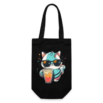 The coolest cat on the beach - Gift Bag for Bottles - black - Front