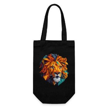 Tête de lion - Sac à bouteille - noir - Devant