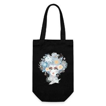 Mermaid portrait in cool pastel colors - Gift Bag for Bottles - black - Front
