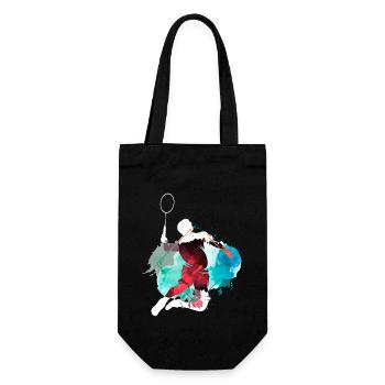 Badminton Badminton Sport Player Colorful Vintage - Gift Bag for Bottles - black - Front