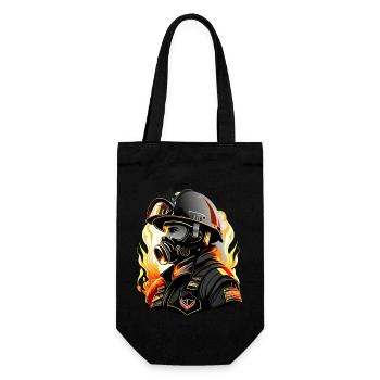 Feuerwehrmann - Geschenkbeutel für Flaschen - Schwarz - Vorne
