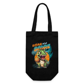 Basketball Dino T-Rex Player Sports Comic Cartoon - Gift Bag for Bottles - black - Front
