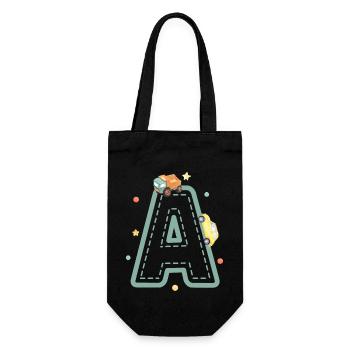 Brief an das Fahrzeug - personalisiertes Kindergeschenk - Geschenkbeutel für Flaschen - Schwarz - Vorne