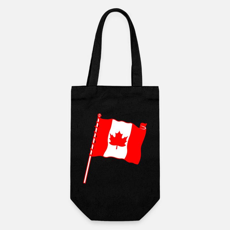 Drapeau : Feuille d’érable du Canada - Sac à bouteille - noir