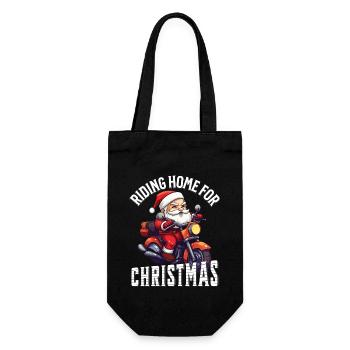 Santa Claus Motorcycle Sunglasses Christmas - Gift Bag for Bottles - black - Front