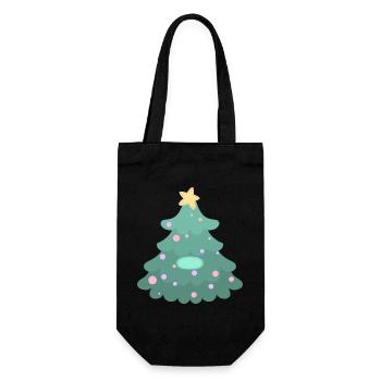 Christmas Tree - Name Tag - Gift Bag for Bottles - black - Front