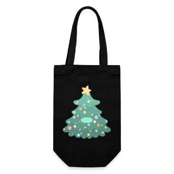 Christmas Tree - Name Tag - Gift Bag for Bottles - black - Front