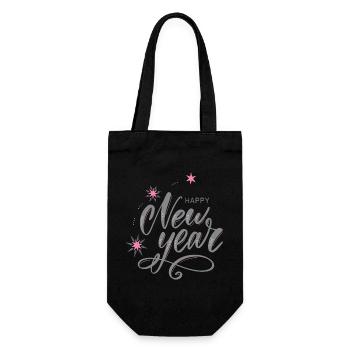 happy New Year - Gift Bag for Bottles - black - Front
