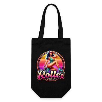 Lebendige Rollerkönigin Illustration - Geschenkbeutel für Flaschen - Schwarz - Vorne