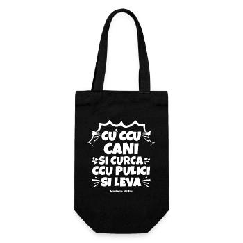 t-shirt Proverbe Sicile chiens propres - Sac à bouteille - noir - Devant