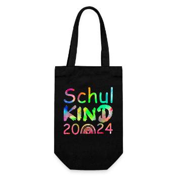 Schulkind 2024 - Geschenkbeutel für Flaschen - Schwarz - Vorne