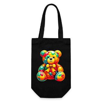 Bear - Gift Bag for Bottles - black - Front