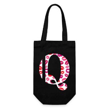 Lettre q bisous - Sac à bouteille - noir - Devant
