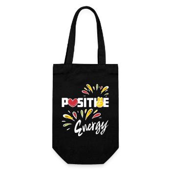 Positive Energy - Optimismus Positivität - Geschenkbeutel für Flaschen - Schwarz - Vorne