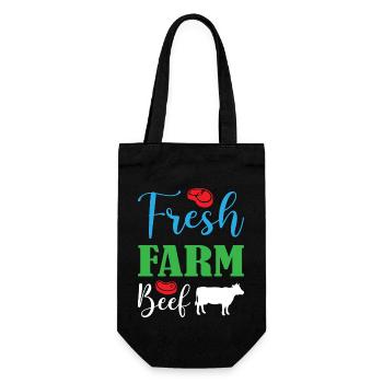 Fresh Farm Beef - Geschenkbeutel für Flaschen - Schwarz - Vorne