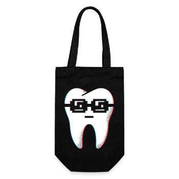 Sunglasses Tooth with Style - Funny Gift! - Gift Bag for Bottles - black - Front