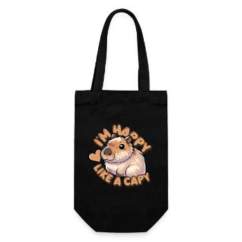 I'm happy like a capy - funny capybara shirt - Gift Bag for Bottles - black - Front